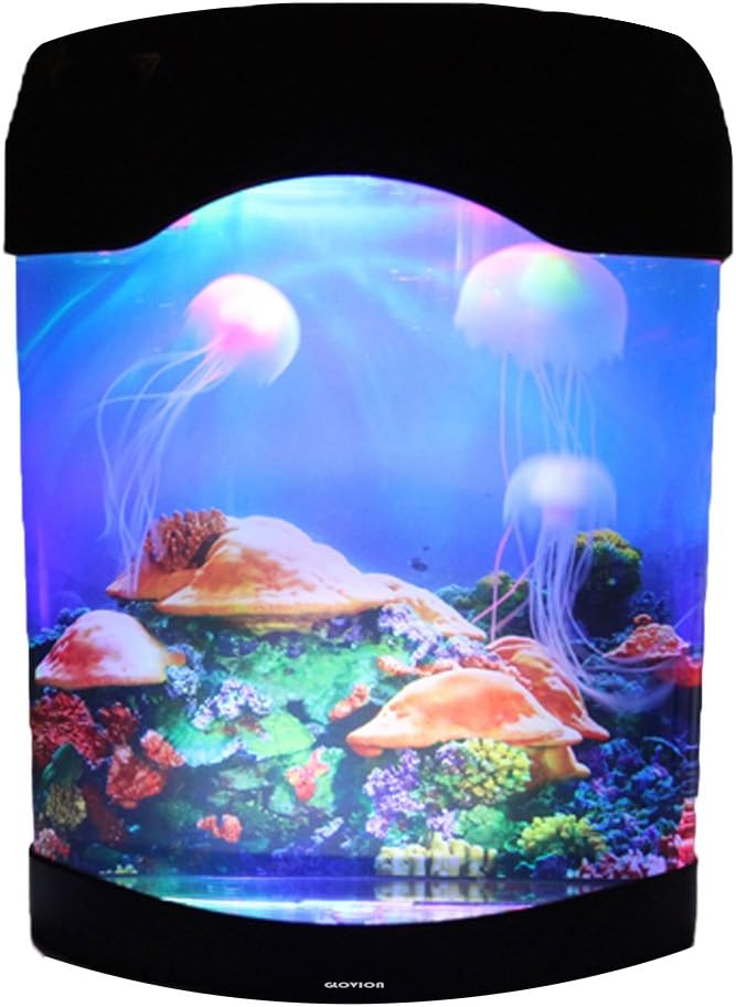Glovion Silicone Jellyfish Aquarium LED Colorful Night Light Emitting Electronic Light up Tank Simulation Of Deep Sea Jellyfish Flowing Moves