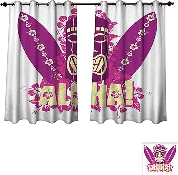 Tiki Bar Decor Occultant Thermique Panneau De Rideau Hawaien De