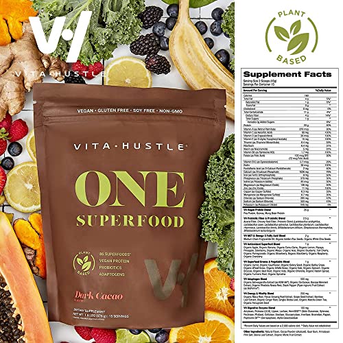 VitaHustle ONE Superfood Plant Based Protein Chocolate, 20G Vegan