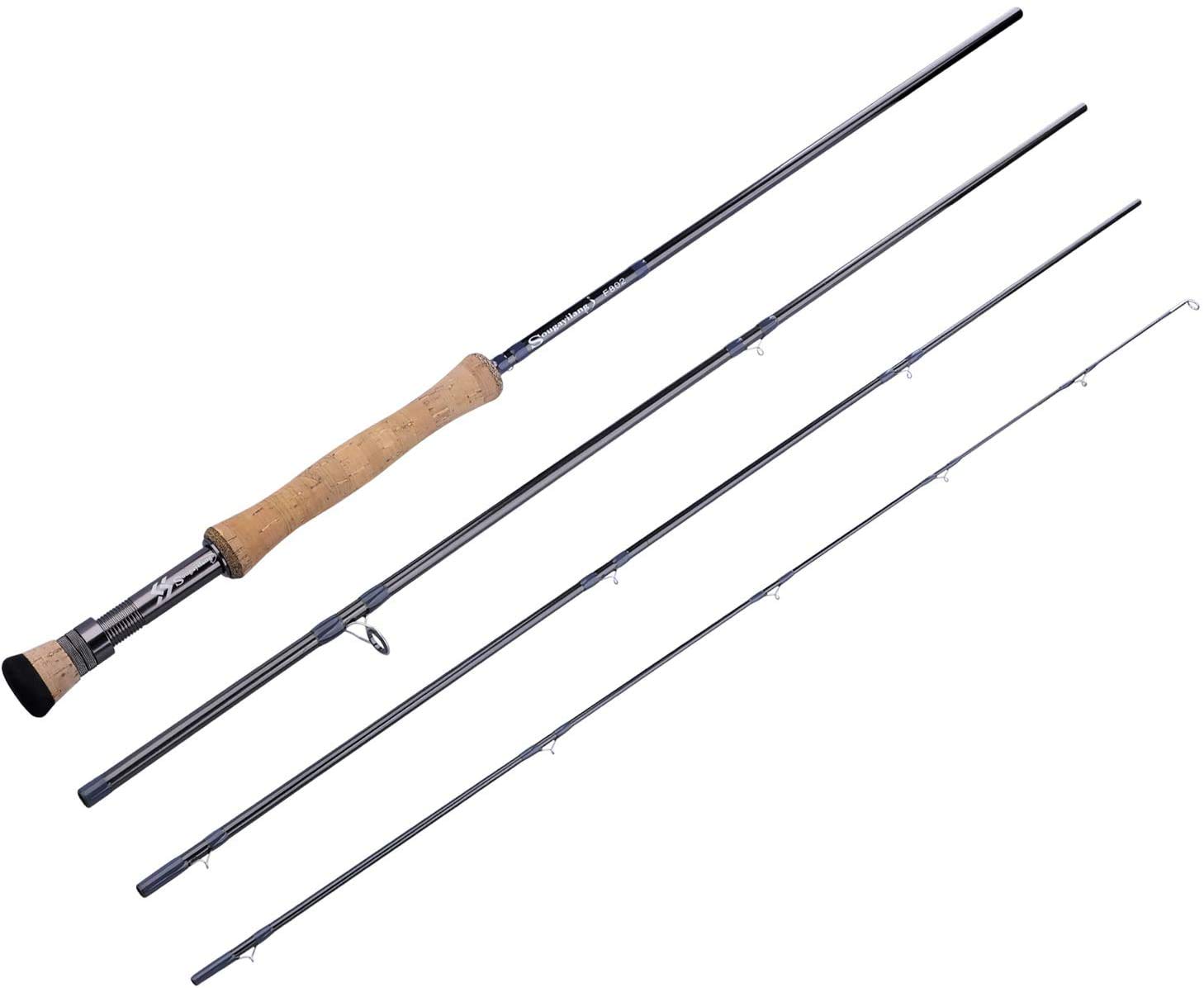 Sougayilang Fly Fishing Rod, Lightweight Ultra-Portable 4-Piece Graphite Fly Fishing Pole 5/6 Complete Starter 7/8 Rubber Cork and EVA Handle-7