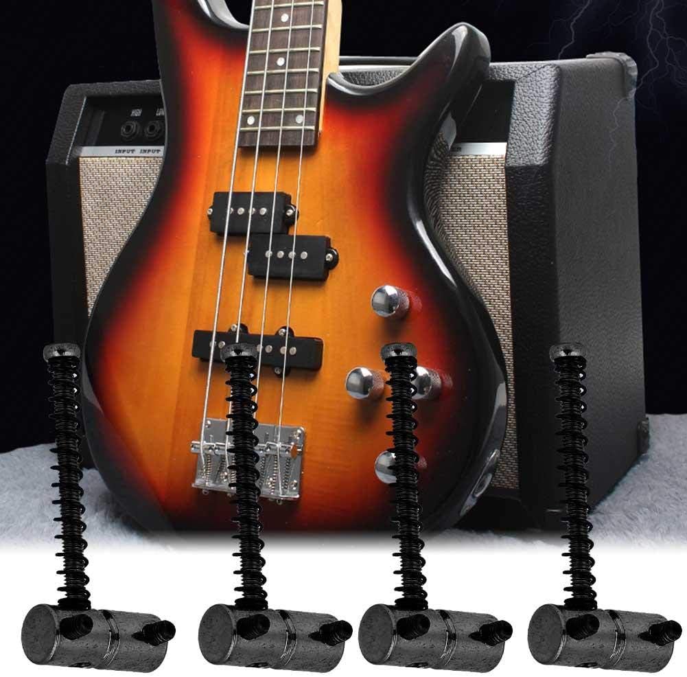 Bnineteenteam 4pcs Electric Bass Compensated Saddles Set,Bass Bridge String Saddles Spring Screws for Electric Bass Guitar (Black) Performance Accessory Musical Instrument Accessories - Image 5