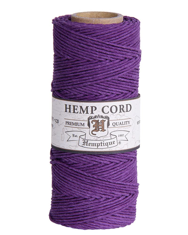 Hemptique Hemp Cord Spool 20lb 205'-Dark Purple, Other, Multicoloured, 6.06 x 6.06 x 11.9 cm