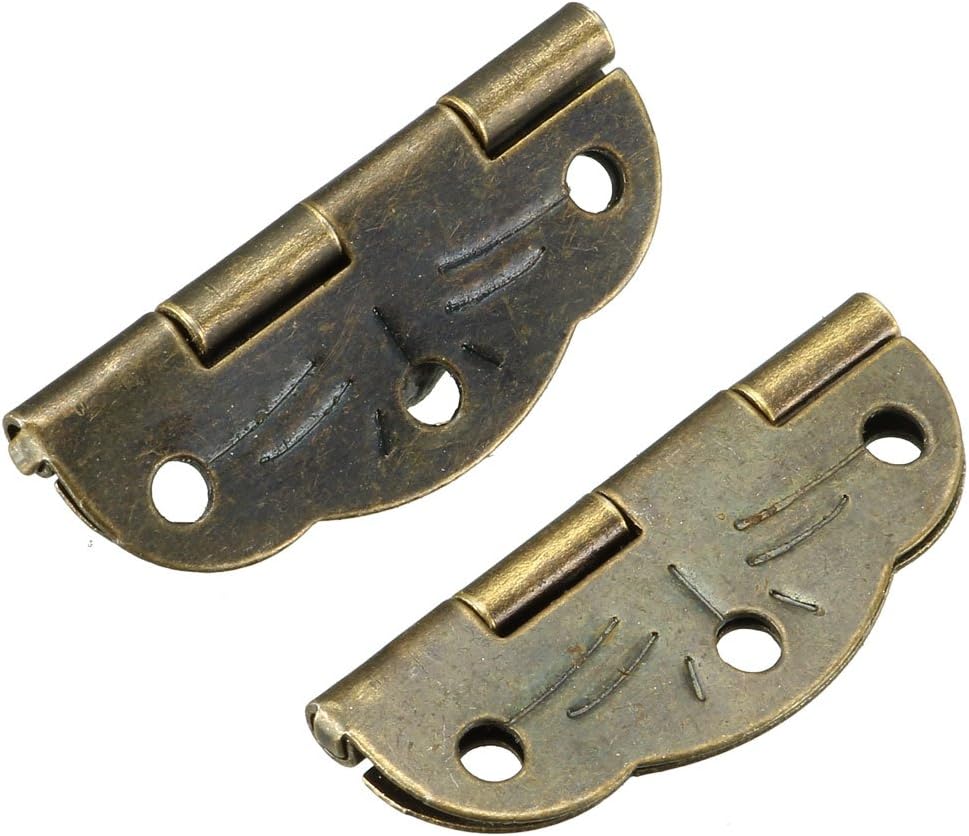 sourcing map 1.18" Antique Bronze Hinges Retro Butterfly Shape Hinge Replacement with Screws 5pcs, 1.18" * 0.49" (L*W) 50pcs - Image 5