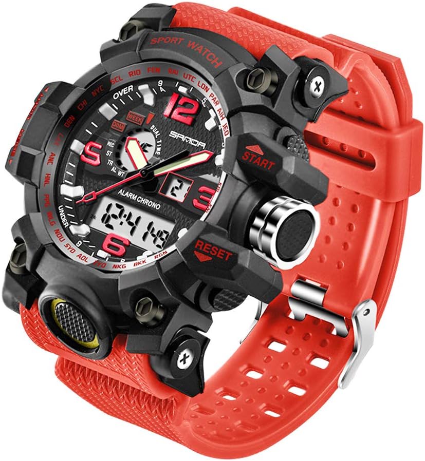 Men's Watches Sports Outdoor Waterproof Military Wrist Watch Date Multi Function Tactics LED Alarm Stopwatch