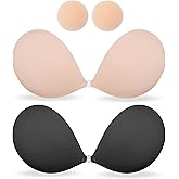 MITALOO Seamless Adhesive Bra Sticky Strapless Invisible Push up Bras Silicone Backless Nipple Cover for Women