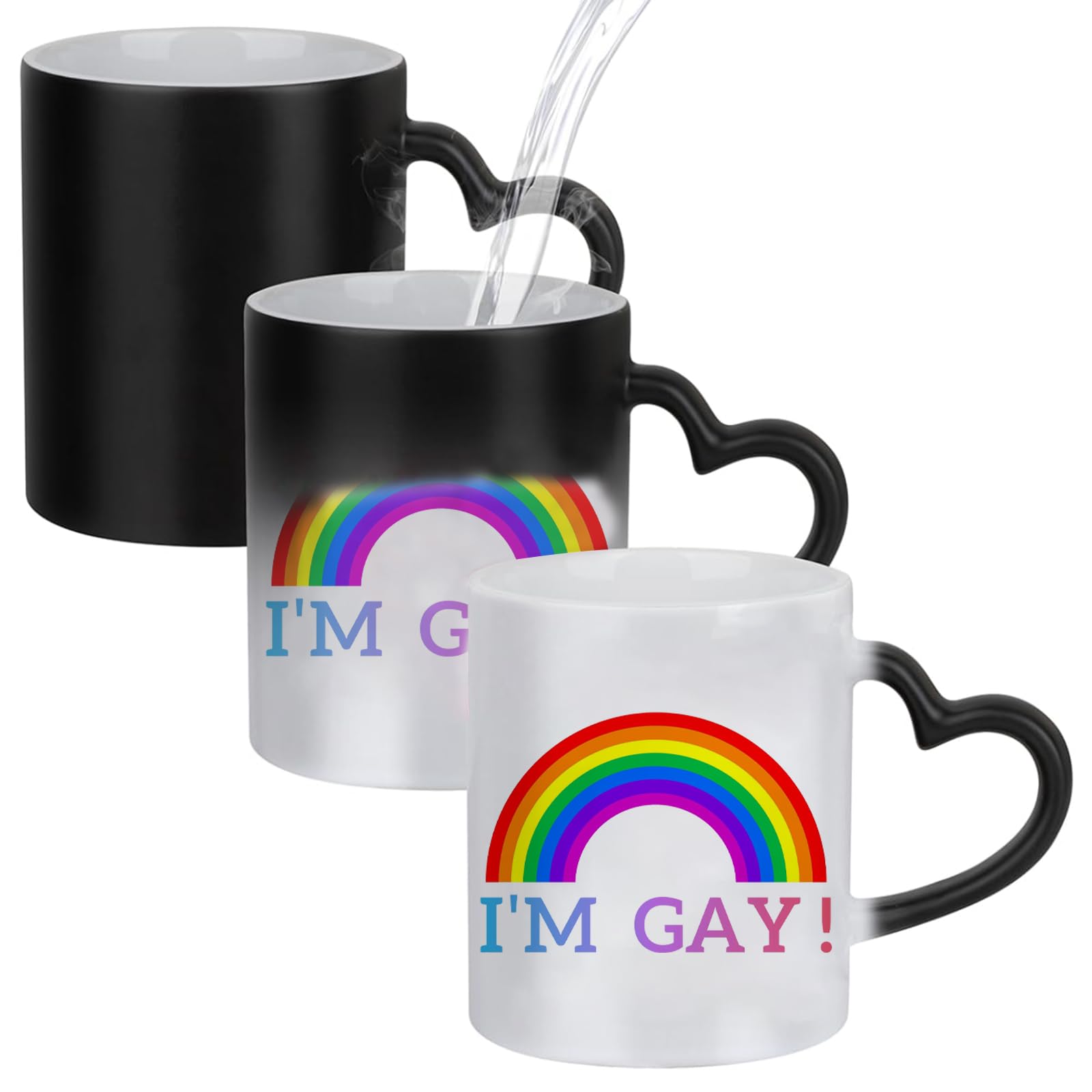 Rainbow Heat Change Mug - Message Appears as it Heats - Perfect Novelty Gag Gift, Best Funny Gifts and Pride Accessories