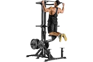 Assisted Pull Up Machine, GMWD 600LBS Leverage Assisted Chin and Dip Machine, 4 in 1 Plate Loaded Gym Equipment, Pull Up Machine with 1:1 Counterweight System & Band Peg for Home Gym