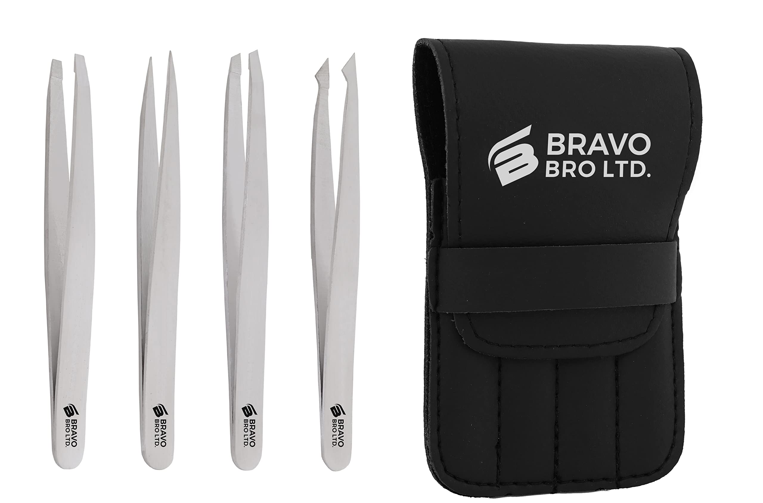 Professional Stainless Steel Tweezers for Facial Hair Women & Men – Set of PCS Eyebrow Tweezers for Ingrown Hair, Facial Hair, Splinter, Blackhead, & Tick Remover (Silver)