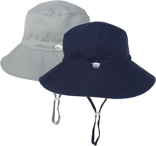 LO SHOKIM Baby Sun Hat Toddler Sun Hat UPF 50+ Summer Sun Protection Baby Wide Brim Kids Bucket Beach Hat