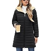 NRZD Women's Puffer Jacket with Hood, Lightweight Winter Quilted Jacket Outwear Down Coat Long Sleeve with Fleece Lining