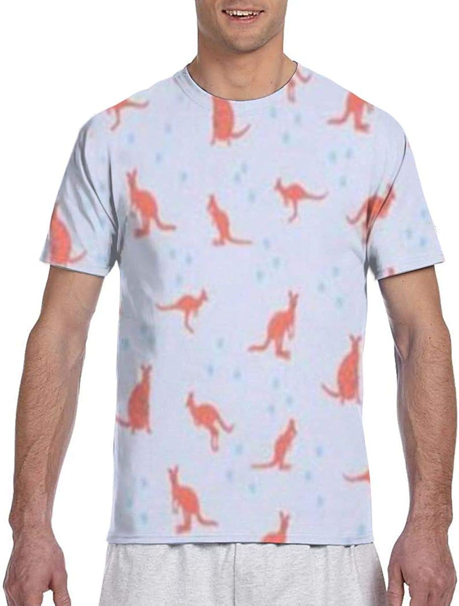 Men Tee ShirtsGroup Kangaroo Short Sleeve TShirts Crew Neck T Shirt