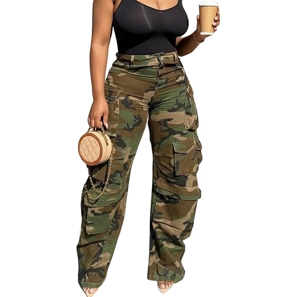 PEAINJ Camo Cargo Pants for Men Women Baggy Jeans Y2k Sweatpants