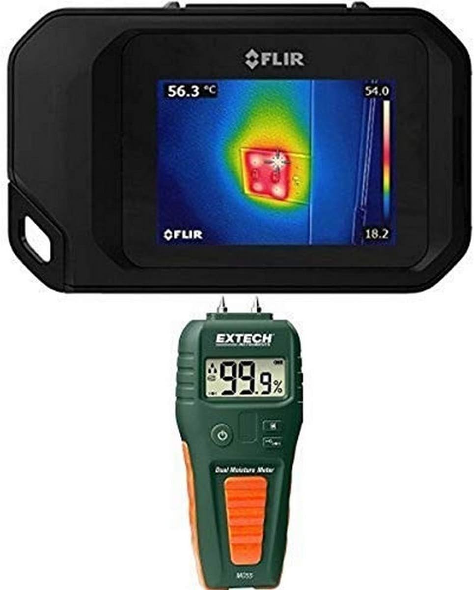 FLIR C3 Pocket Thermal Camera with WiFi with Extech MO55 Combination Pin/Pinless Moisture Meter