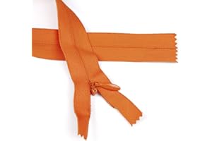 24" Invisible Size #5 Closed End Zippers, Pumpkin Orange, Bias Bespoke Brand