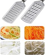 kuou 2Pcs Kitchen Grater Fine Grater with Handle Stainless Steel 430# Blade view 2