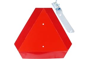GELASKA Slow Moving Vehicle Sign with Mounting Brackets for Golf Cart, Smv, UTVs, Farm Tractor, Horse Drawn Carriages Sign Bracket (1 PVC Vehicle Triangle Sign, 1 Mounting Bracket, 4 Bolts, 4 Nuts)