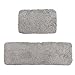 Wolala Home 2 pcs Sets Strong Absorbent Non-Slip Kitchen Rug and Carpet Super Soft Chenille Shaggy Latex Backing Solid Home Decorator Floor Mats (16''x24''+16''x47'' Gray)