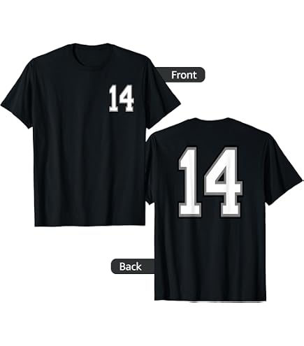 Amazon.com: T-Shirt Number 14 Vintage Fourteen Tee Sport Design T