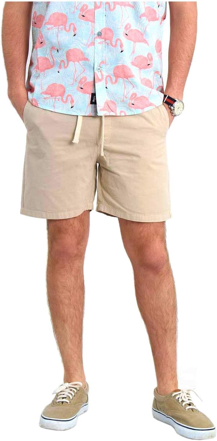 Artistry In Motion Mens Solid Volley Shorts X-Large XL Stone 6" Inseam Khaki