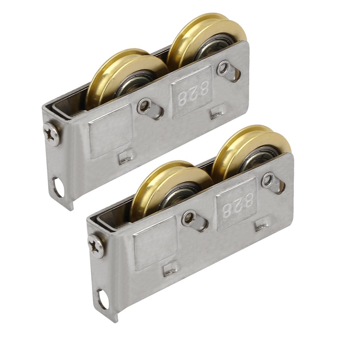 Sourcingmap 1.1-inch Double Rollers Sliding Door Window Sash Wheel Pulley 2pcs