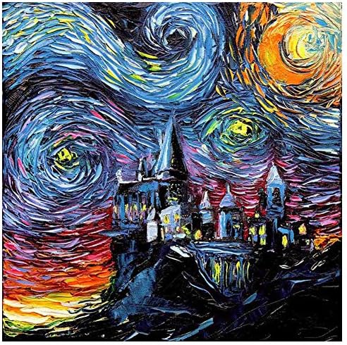 DIY 5D Diamond Painting by Number Kits, Painting Cross Stitch Full Drill Crystal Rhinestone Embroidery Pictures Arts Craft for Home Wall Decor Gift Oil Painting Castle on a Cliff (J4488-11.8X11.8in)