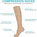 ACWOO Compression Socks 2 Pairs Unisex Graduated Support Black Beige view 2