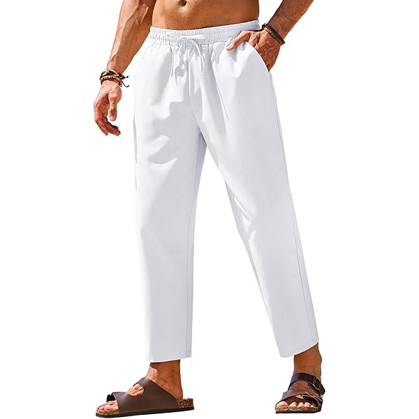 Pantalon Lino Pantalón Lino Hombre Ligero Y Elástico (verano