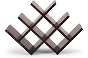 Kamenstein Butterfly Countertop Free-Standing Wooden Wine Rack, Dark Brown, 8-Bottle -