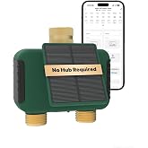 MOES Solar WiFi Hose Timer, 2-Zone Sprinkler Water Timer, Brass Fittings