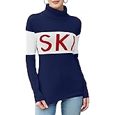 Ybenlow Women Sweaters Color Block Turtleneck Tops Comfy Winter Blouse 2024 Ski Sweaters Tight Knit Outfits Shirts XS-L