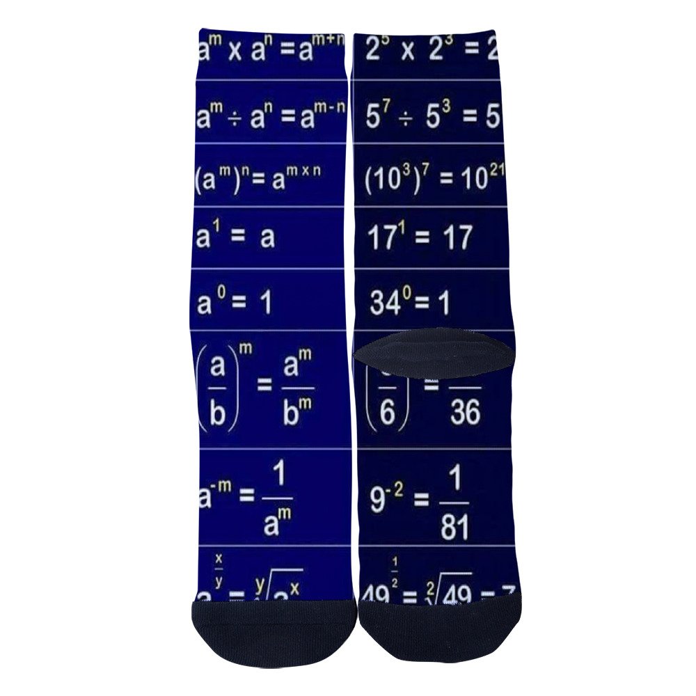 Mathematical Formula Socks Colorful Patterned Custom Crew Socks