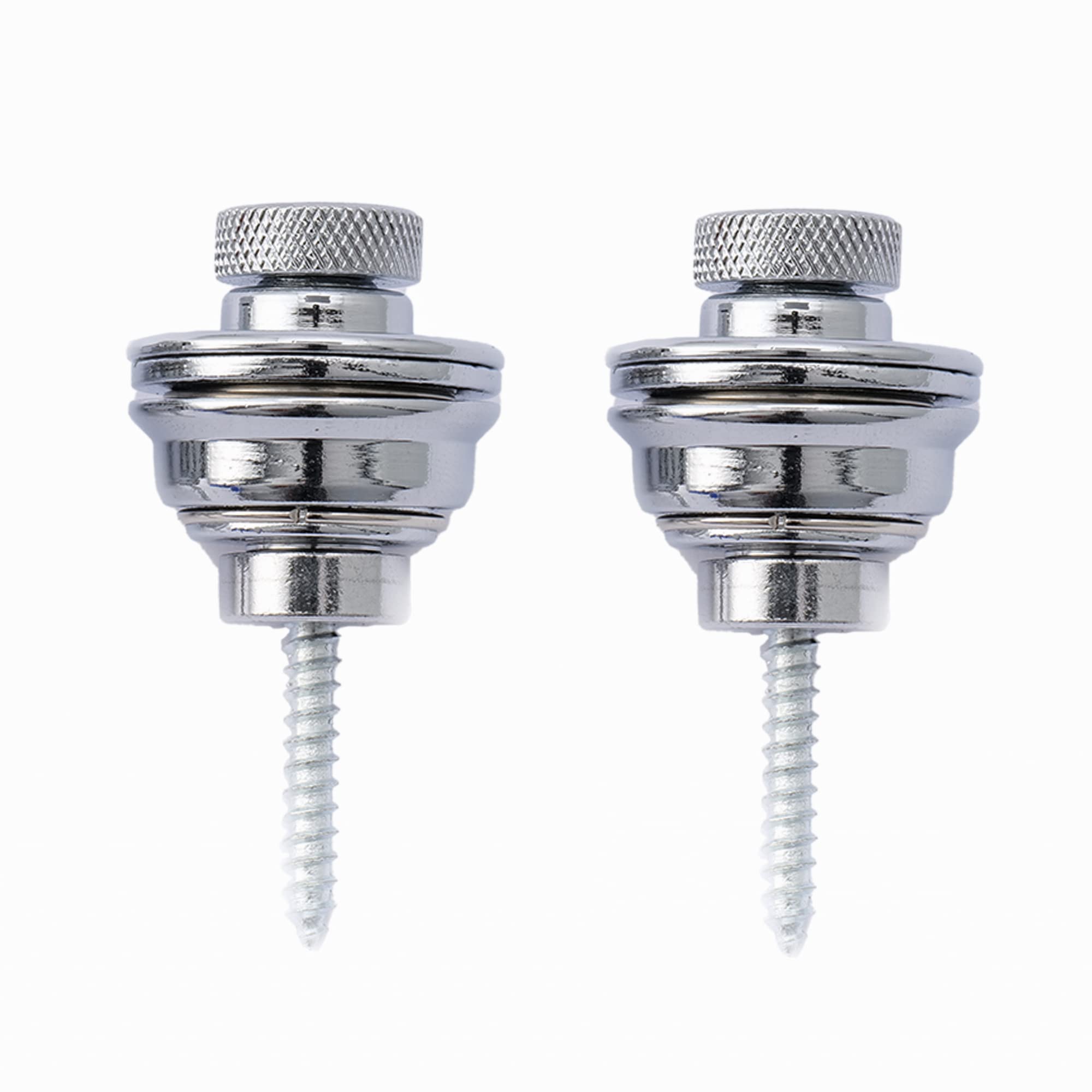 Musiclily Metal Big Strap Locks Buttons for Guitar or Bass,Chrome(2 Pieces)