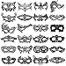 Aneco 24 Pieces Lace Masquerade Mask Halloween Venetian Eyemask Sexy Lace Eye Mask Mysterious Lace Mask for Carnival Party Costume Ball, Black