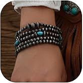 Long tiantian Navajo Pearls Jewelry Navajo Pearl Beads Bracelet for Women Turquoise Western Bracelets Native American Jewelry for Women
