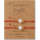 SHINUS BOHO Heart Red String Matching Beaded Strand Couple Bracelets for Women,Stackable Charm Beads Friendship Jewelry Gift for Him Valentines Day