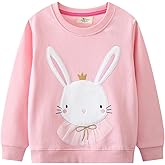 zarmfly Toddler Baby Girls Sweatshirts Crewneck Pullover Long Sleeve Shirts Tops Girl Fall Winter Clothes 2-8T