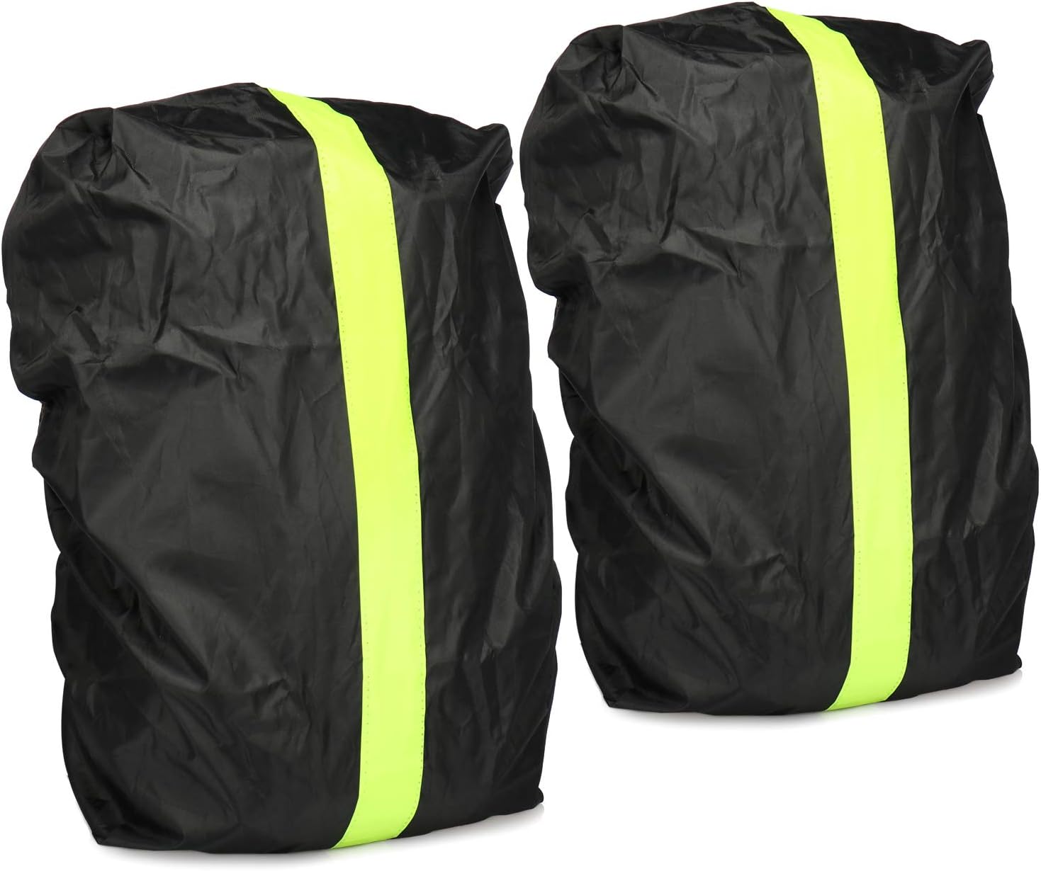 com-four® 2x Backpack protection - Waterproof rain cover for school satchel and backpack - Rain cover with yellow reflective stripes