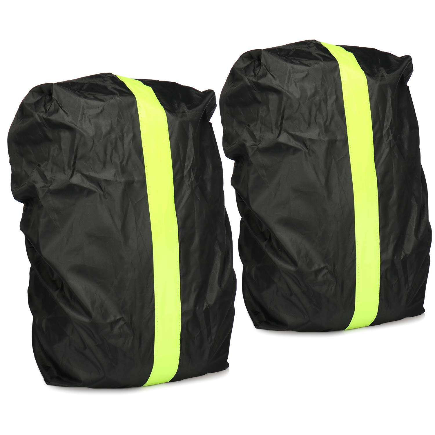 com-four® 2x Backpack protection - Waterproof rain cover for school satchel and backpack - Rain cover with yellow reflective stripes