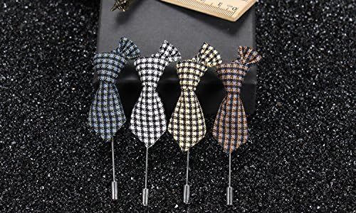 Men's Lapel Pin,Mini Necktie Design Brooch Pin for Suit (Pack of 4)