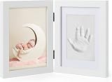 Chuckle Baby Hand & Footprint Kit White Wooden Frame 5x7, Clay Roller view 9
