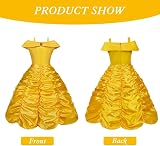 Vicloon Princess Costume Dress 9 Pcs Girls Yellow with Crown Wand Accessories view 3
