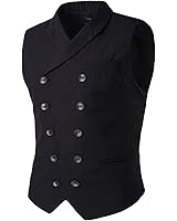 Slim Fit Schnitt Herren Business stilvoll Zweireiher Anzugweste Weste mit fallendem Revers