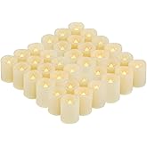 iZAN 36 Pack Flameless Battery Operated LED Votive Candles Flickering Electric Fake Tea Lights Candle Bulk Set for Christmas Home Party Decorations Wedding Supplies 1.5x2 inch Batteries Included
