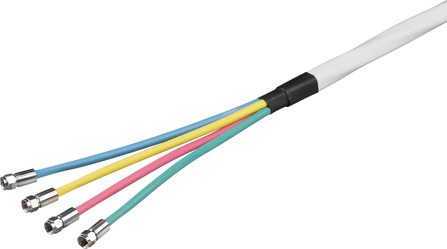 Goobay 67330 80 dB Quattro Coax-Antenna Cable Set, 2x Shielded, CCS, 10 m Length, White, 10 Meters