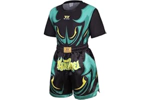 W WESING Wesing Kids Sports Rash Guard Suit for MMA No-Gi and Gi Jiu Jitsu BJJ Wear for Boys Girls