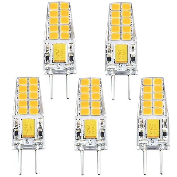 Bonlux 3W G6.35 LED Birne Bi-Pin Warmweiß 3000K AC/DC 12V 2-Stifte Glühlampe für Schreibtischlampe, Landschaftsbeleuchtung, D