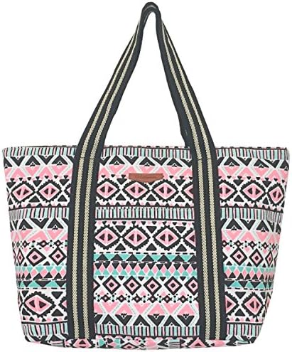 Large Utility Canvas and Nylon Travel Tote Bag For Women and Girls 1701(F.Peach)