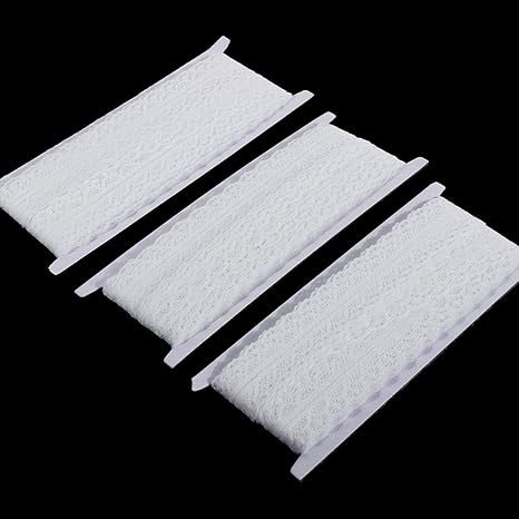 Faburo 30M Spitzenbordüre Spitzenband Spitzenborte Weiß 3cm Breit für Basteln Hochzeit Geschenkband