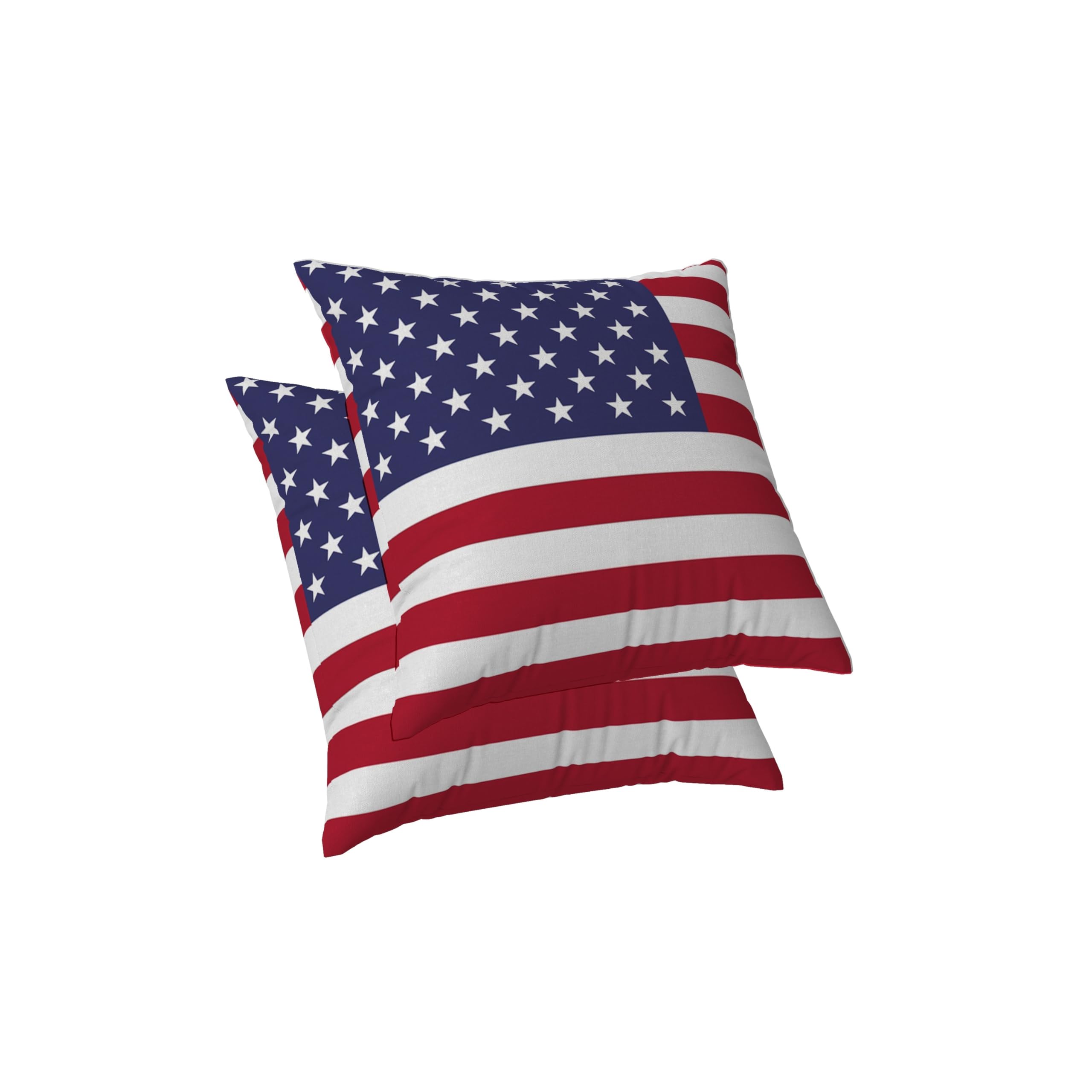 ggaimwf American Flag Cushion Cover USA Flag Cushions for Independence Day Linen Look Square Pillow Covers Home Decorative Throw Pillowcase with Invisible Zip Bedroom Living Room 60x60cm Set of 2