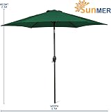 SUNMER 2.7M Garden Parasol Green with Crank Tilt UV 30+ 38mm Steel Pole view 6